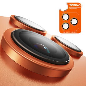 TORRAS For iPhone 17 Pro 2025（6.3インチ) カメラ保護 iPhone 17 Pro Max 2025（6.9インチ) カメラカバー 米軍MIL規格 宇宙航空材料 アンチグレア 曇り防止 黒縁取り 1セット カメラカバー レンズフィルム オレンジチタニウム LensGuard