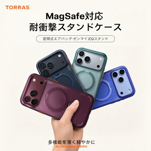 TORRAS iPhone 18 Pro / 18 Pro Max �ϏՌ� �X�^���h�X�}�z�P�[�X �y�ʃG�A�o�b�O ������ ���ς��ɂ��� 360°��]�����O�X�^���h �c�����Ή� MagSafe iPhone17Pro�P�[�X 17ProMax �h���O���b�v �o�[�K���f�B �O