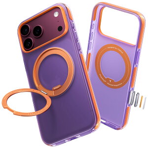 TORRAS �X�}�z�P�[�X �X�^���h�P�[�X iPhone 18 Pro / 18 Pro Max iPhone17Pro �P�[�X iPhone17ProMax �o�C�J���[ ������ �ϏՌ��o���p�[ 360°��]�����O�X�^���h MagSafe�Ή� �h���O���b�v �o�[�K���f�B �O���C