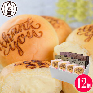 プレゼント スイーツ 食べ物 八天堂 Thank youくりーむパン詰め合わせ(12個入)【送料無料】【メーカー直送】 クリームパン ギフト サンキュー お取り寄せ 誕生日 出産内祝い 結婚内祝い 出産祝