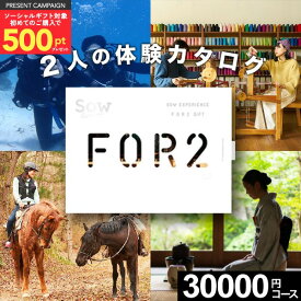 ソーシャルギフト対応【体験ギフト】FOR2ギフト（BROWN）結婚祝い ペア プレゼント 誕生日 Sow ソウエクスペリエンス ギフト 男性 女性 記念日 結婚記念日 ギフト券 旅行 カタログギフト 内祝い 退職祝い 結婚内祝い 出産内祝い お祝い お返し カップル 新婚 両親 お中元