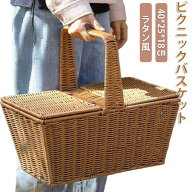 ピクニックバスケット バスケット 蓋付き かご 大きい ピクニックバスケット かごバッグ ランチバスケッ…