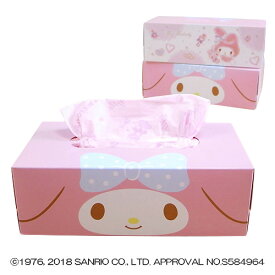 【マイメロディ_キュートピンク10入：ボックスティッシュ（10個入り）】マイメロディ プリント柄ボックスティッシュ｜強くてしなやかな “清流ティッシュ”