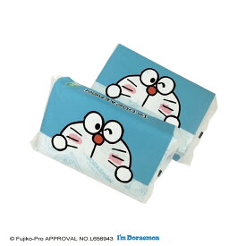 【ドラえもん I’ m Doraemon キュートブルー：ソフトパックティッシュ（10個セット）】ドラえもん プリント柄ソフトパックティッシュ｜強くてしなやかな “清流ティッシュ”