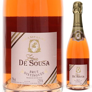 【6本〜送料無料】シャンパーニュ ロゼ ブリュット ディスタンゲ NV ゾエミ ド スーザ スパークリング ロゼワイン シャンパン フランス 750ml シャルドネ 果実味