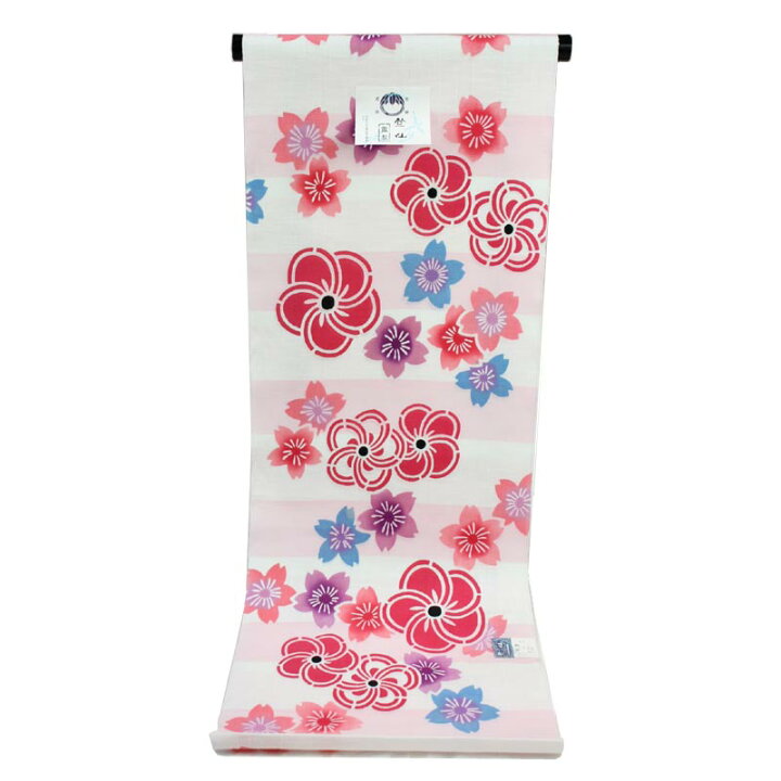 楽天市場】呉服屋 新柄 竺仙鑑製 女物浴衣 反物 ピンク×白 桜 綿100 