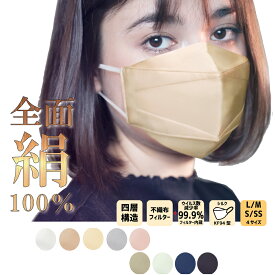 小杉織物 日本製 シルクの輝き KF94型 シルクリスタル 抗ウイルスフィルター内蔵 全面絹100％ 大人 子供サイズ シルクマスク 高機能 立体