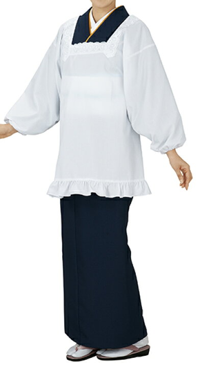 楽天市場 踊り衣裳 割烹着 内印 白 取り寄せ商品 日本の踊り 掲載 料亭 和食店 エプロン 割烹着 女性用 レディース 浴衣 七五三 安売り天国とせん