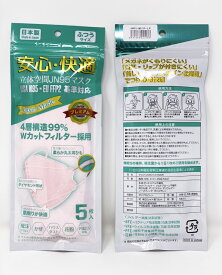 人気のカラーマスク！！　他社でも即完売の人気商品です。JN95マスク　ピンク（5枚入り）＊メール便対