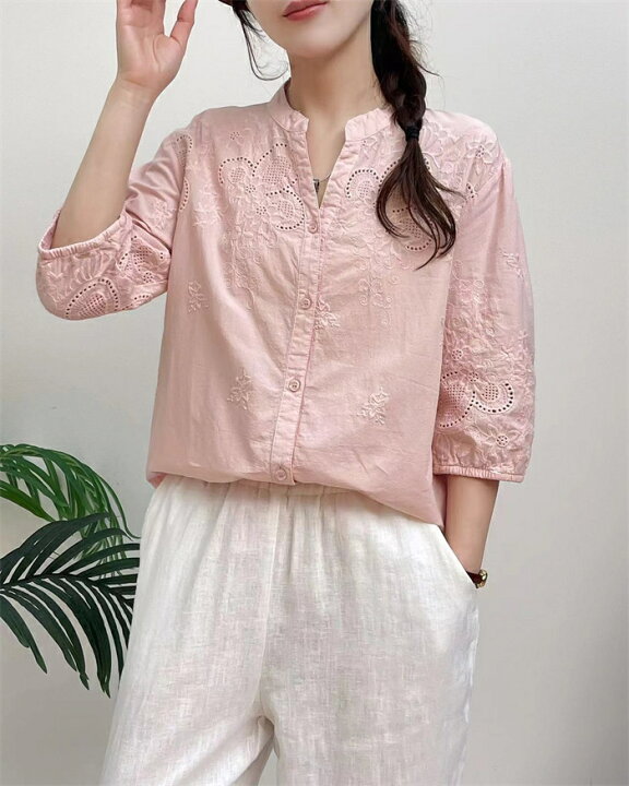 楽天市場】シャツ 七分袖 レディース 7分袖シャツ ブラウス シャツ  