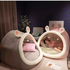 【お買い物マラソン全店P10限定!10％OFF限定!】テント 一人用 大人 秘密基地 室内 ハウス 寝具 クッション付き 室内用テント プライベート簡易個室 畳用 ドーム型 耳付き 家族 隠れ家 子供用 避難所用 個室 遮光 遮熱 川 庭 公園 室内 簡易個室 折りたたみドーム型