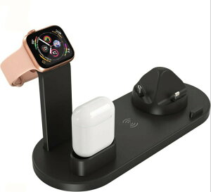 ���C�����X�[�d�X�^���h Hoosoome 4-in-1 Apple Watch �X�^���h �u�������[�d iPhone/Apple Watch/Airpods�[�d�� iPhone X/XS/XR/XS Max/ 8/8 Plus Qi 7.5W�}���[�d�Ή� 10W�Ή� ���̑�Qi�Ή��@����K�p
