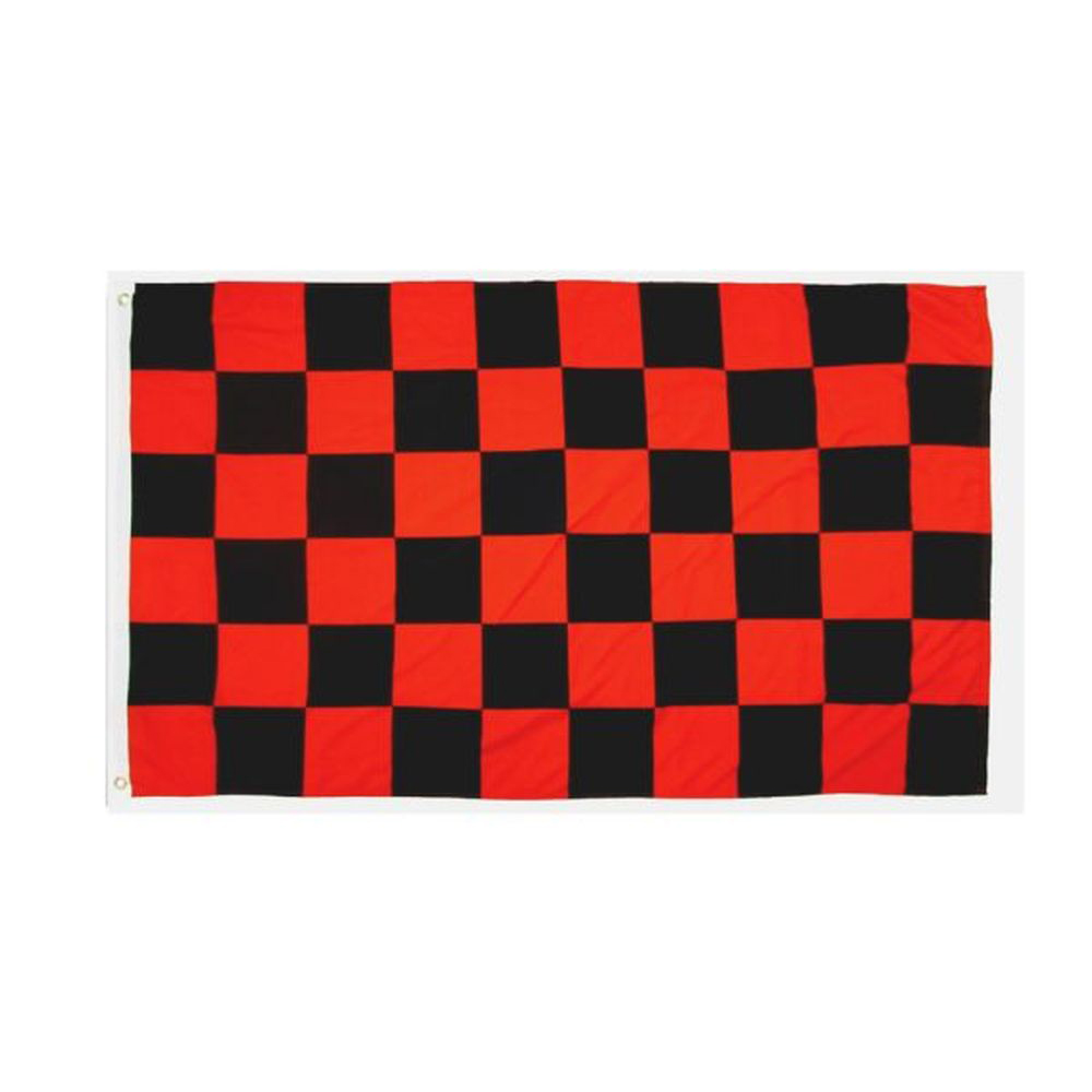 セール中の呼び込み旗や スポーツ観戦の応援旗などに アメリカンフラッグ 美品 黒赤チェッカー メール便可 BlackRed Flag 3×5ft Checkered 大特価 150×90cm