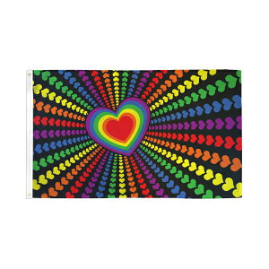 �y�A�����J���t���b�O�z ���C���{�[���u �t���b�O�y���[���։zRainbow Love Flag 3×5ft�i150×90cm�j RF-008