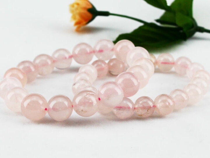 楽天市場】ローズクォーツ ブレスレット rosequartz ばら石英 紅水晶 