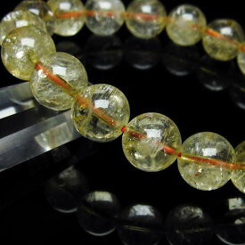 シトリン ブレスレット 11mm Citrine メンズ レディース 虹入り 黄水晶 シトロン パワーストーン 天然石 ランダム発送 メール便送料無料 [M便 1/10] 711-288