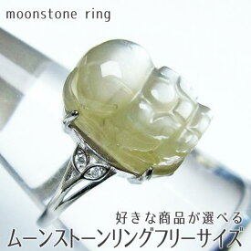 ムーンストーン リング 指輪 フリーサイズ 好きな商品が選べる 貔貅 ひきゅう ヒキュウ moon stone ring 一点物 メール便可 [M便 1/20]