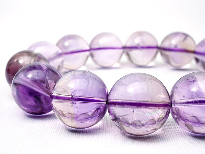 楽天市場】アメトリン ブレスレット 15mm バイカラークォーツ ametrine 