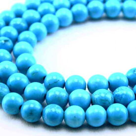 ＼ポイント10倍＆最大3千円OFF／ ターコイズ 一連 6mm ハウライトターコイズ トルコ石 ハンドメイド素材 天然石 ビーズ ランダム発送 メール便可 [M便 1/5] 914-3