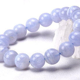 ＼ポイント10倍＆最大3千円OFF／ ブルーレースアゲート ブレスレット 10.5mm bluelace agate ブレス bracelet メノウ アゲート メンズ レディース ランダム発送 メール便可 [M便 1/10] 711-27