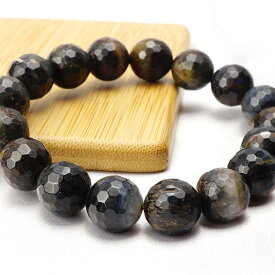 ミックスタイガーアイ ブレスレット 128面カット 12mm ランダム発送 メール便可 [M便 1/10] 711-90