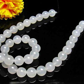 ホワイトアゲート 一連 10mm ランダム発送 メール便可 [M便 1/5] 714-55