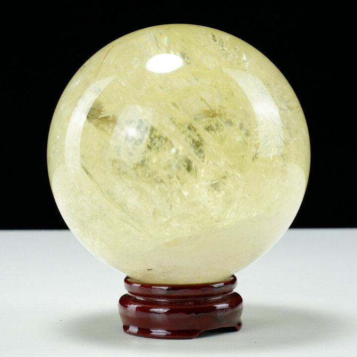 楽天市場】2.1Kg シトリン 丸玉 120mm 台座付属 スフィア 虹入り 水晶 