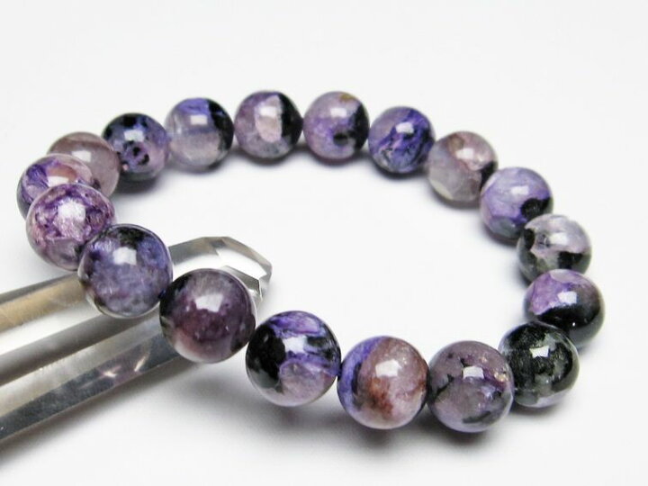楽天市場】チャロアイト ブレスレット エンジェルシリカ 12mm Charoite 
