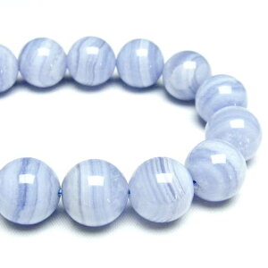 �u���[���[�X�A�Q�[�g �u���X���b�g 14mm ���m�E blue lace agate bracelet �u���X �����Y ���f�B�[�X ��_�� �������� [M�� 1/10] 111-12670