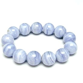 ブルーレースアゲート ブレスレット 16mm ブレス blue lace agate bracelet メノウ メンズ レディース 一点物 [送料無料] 111-12675