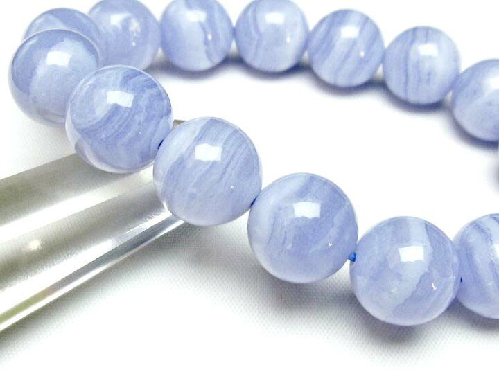楽天市場】ブルーレースアゲート ブレスレット 14mm メノウ blue lace 