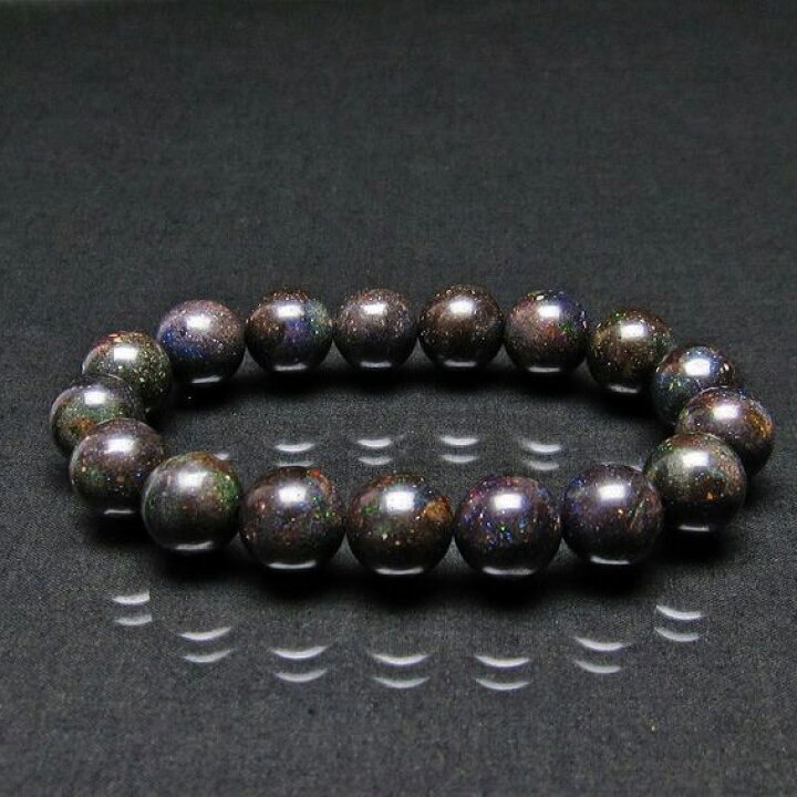 楽天市場】ブラックオパール ブレスレット 13mm オパール ブレス 