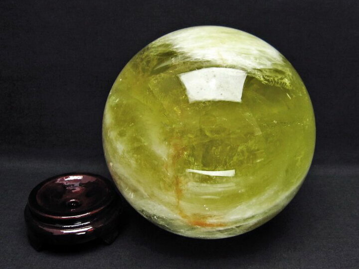 楽天市場】シトリン 丸玉 スフィア 6.1Kg 161mm 台座付属 Citrine 