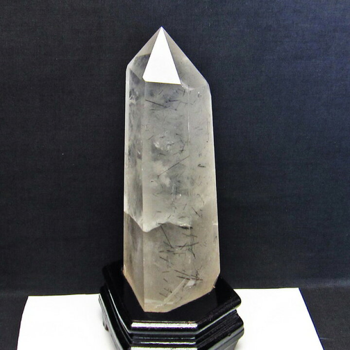 楽天市場】1.8Kg 水晶 六角柱 トルマリン入り crystal 天然水晶 