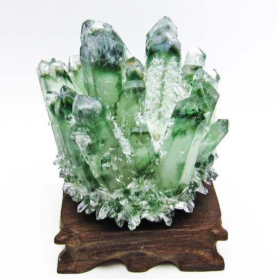 クラスター 緑水晶 台座付属 182-4559 [送料無料] 一点物 天然石（原石）