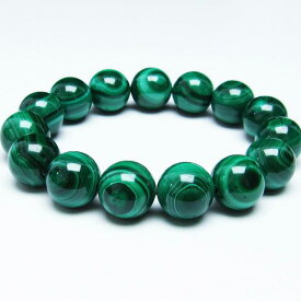 マラカイト ブレスレット 15mm 孔雀石 malachite ブレス bracelet パワーストーン 天然石 一点物 送料無料 111-29442