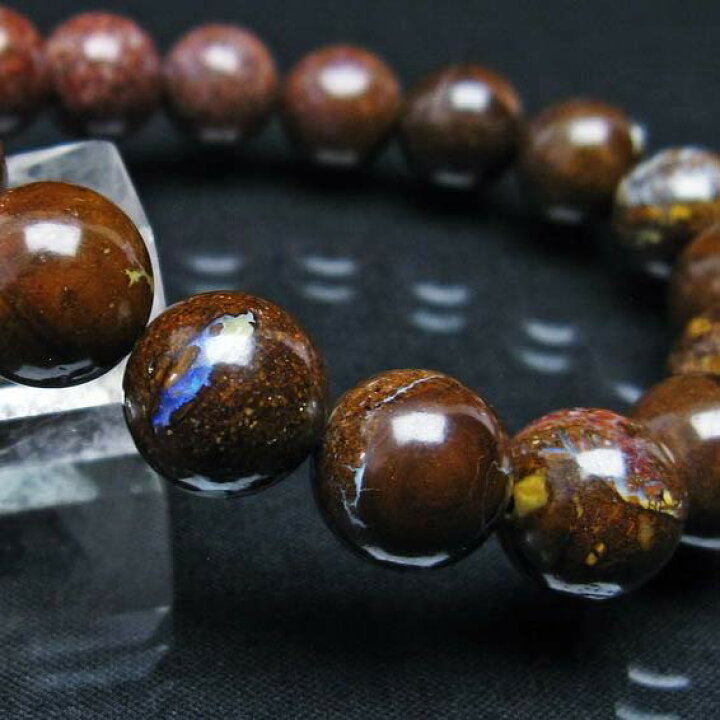 楽天市場】ボルダーオパール ブレスレット 12mm boulder opal bracelet 