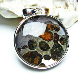 �p���T�C�g 覐� �y���_���g Pallasite Meteorite �I���r�� ���e�I���C�g �ΓS覐� pendant �y���_���g�g�b�v �p���[�X�g�[�� �V�R�� ��_�� [��������] 112-9111