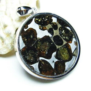 �p���T�C�g 覐� �y���_���g Pallasite Meteorite �I���r�� ���e�I���C�g �ΓS覐� pendant �y���_���g�g�b�v �p���[�X�g�[�� �V�R�� ��_�� [��������] 112-9189