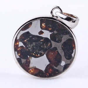 �p���T�C�g 覐� �y���_���g �ΓS覐� pendant �y���_���g�g�b�v Pallasite Meteorite ���e�I���C�g �I���r�� �p���[�X�g�[�� �V�R�� ��_�� [��������] 112-9230