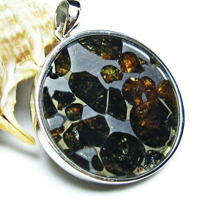 �p���T�C�g覐� �y���_���g �ΓS覐� pendant �y���_���g�g�b�v Pallasite Meteorite ���e�I���C�g �I���r�� �p���[�X�g�[�� �V�R�� ��_�� [��������] 112-9258