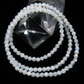 ムーンストーン ブレスレット ネックレス 兼用 3重 3連 月長石 フェルドスパー moon stone bracelet ブレス necklace 6月の誕生石 一点物 メール便可 [M便 1/5] 111-34811