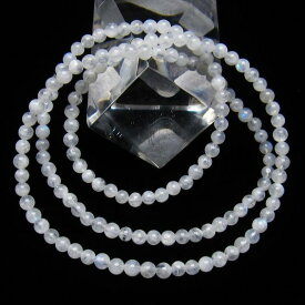 ムーンストーン ブレスレット ネックレス 兼用 3重 3連 月長石 フェルドスパー moon stone bracelet ブレス necklace 6月の誕生石 一点物 メール便可 [M便 1/5] 111-34818