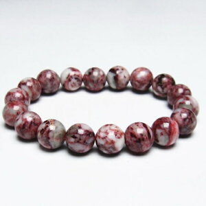 シナバーインクォーツ ブレスレット 11mm シナバークォーツ ブレス 一点物 送料無料 111-19962