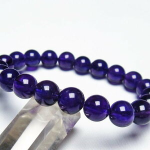 アメジスト ブレスレット 9mm アメシスト ブレス amethyst bracelet 一点物 送料無料 111-21672