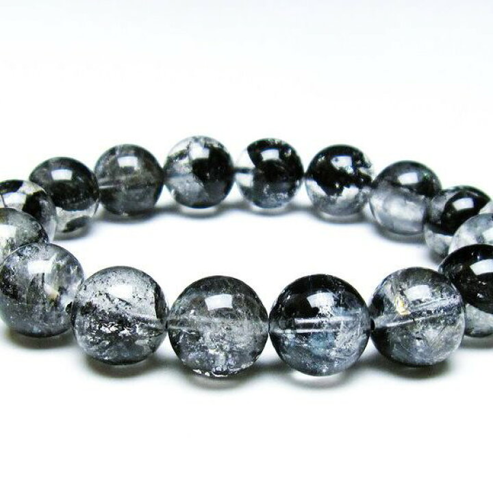 楽天市場】ブラックエレスチャルクォーツ ブレスレット 14mm  