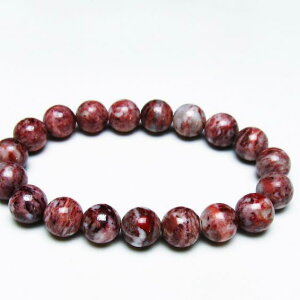 シナバーインクォーツ ブレスレット 11mm シナバークォーツ ブレス 辰砂 シンシャ bracelet 一点物 送料無料 111-44447