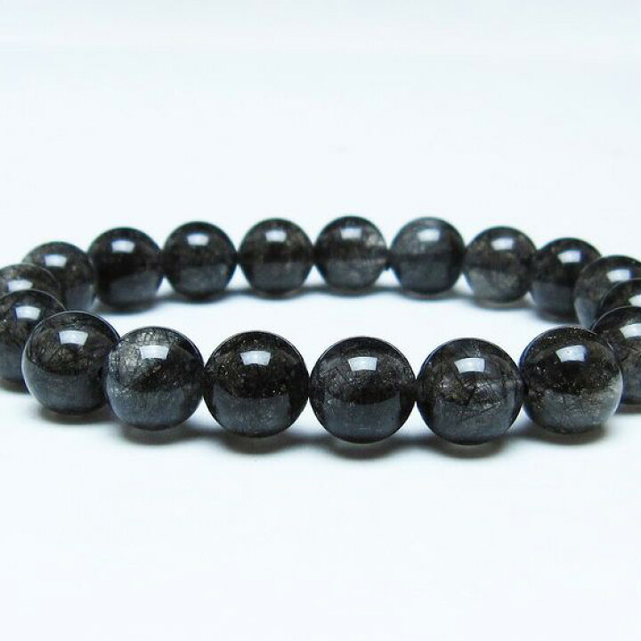 楽天市場】ブラックルチルクォーツ ブレスレット 10mm ブラック 