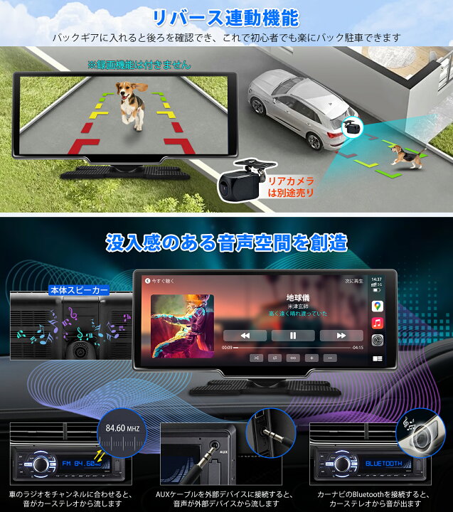 楽天市場】ディスプレイオーディオ 10.26インチ ワイヤレス カー 