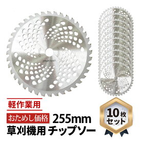 チップソー 10枚 セット 替刃 刃 草刈機 刈払機 サイズ 工具 作業 軽量 パーツ 耐久性 カッター 255mm 交換 安全 最強 除草 40枚刃 農業 園芸 摩耗 芝生 草刈り刃 安い 使い捨て 草刈り機の刃 替え刃 山 公園 庭 土手 田んぼ 畑 駐車場 工場 空地 空き地 山